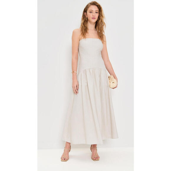 Seven Wonders Dresses & Skirts - NWT! Seven Wonders Heather Midi Dress in Stone Pinstripe Size Large